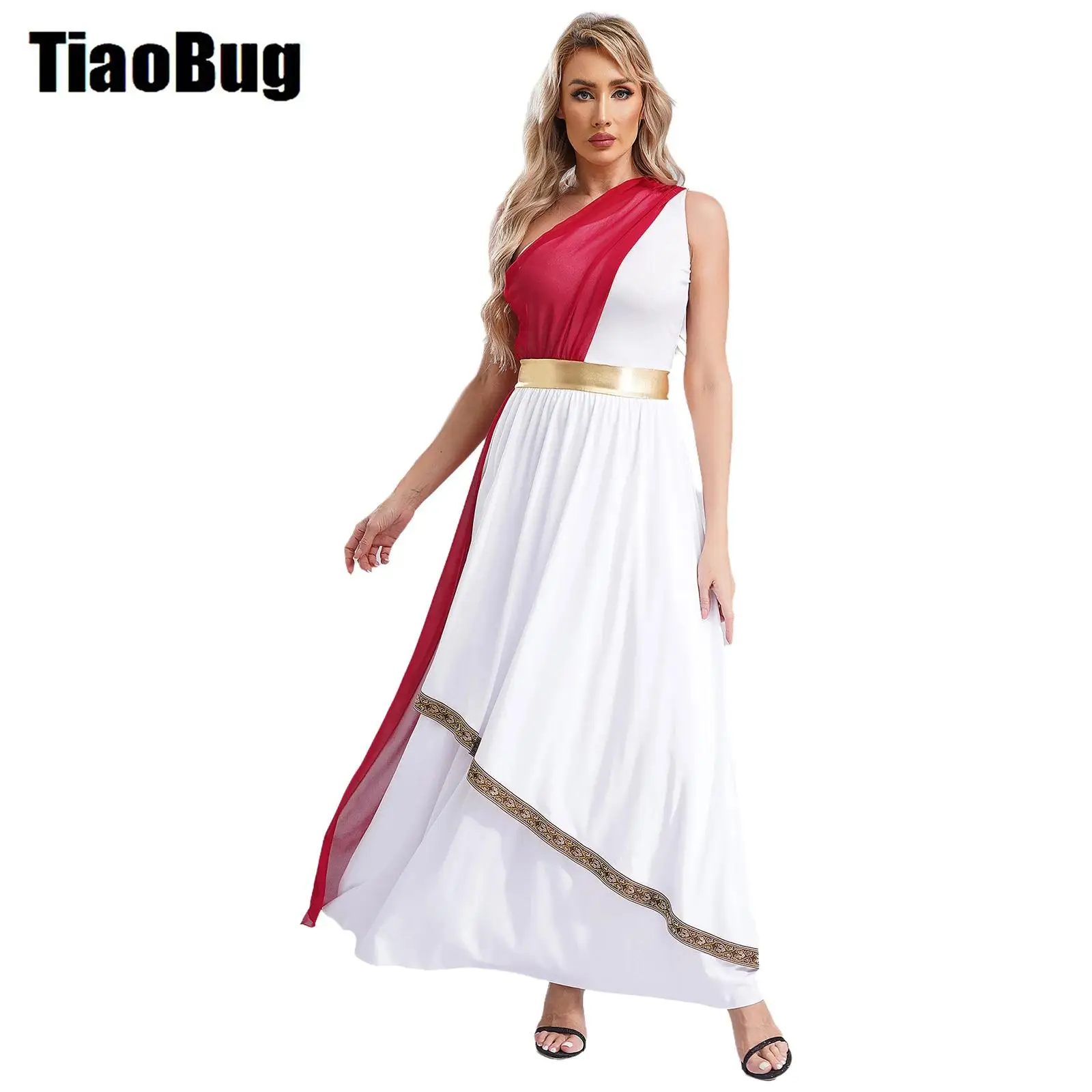 Womens Praise Cosplay Costumes Ancient Greek Dress One Shoulder Chiffon Overlay Vintage Trim Tunic Dress for Halloween Party
Womens Praise Cosplay Costumes Ancient Greek Dress One Shoulder Chiffon Overlay Vintage Trim Tunic Dress for Halloween Party
