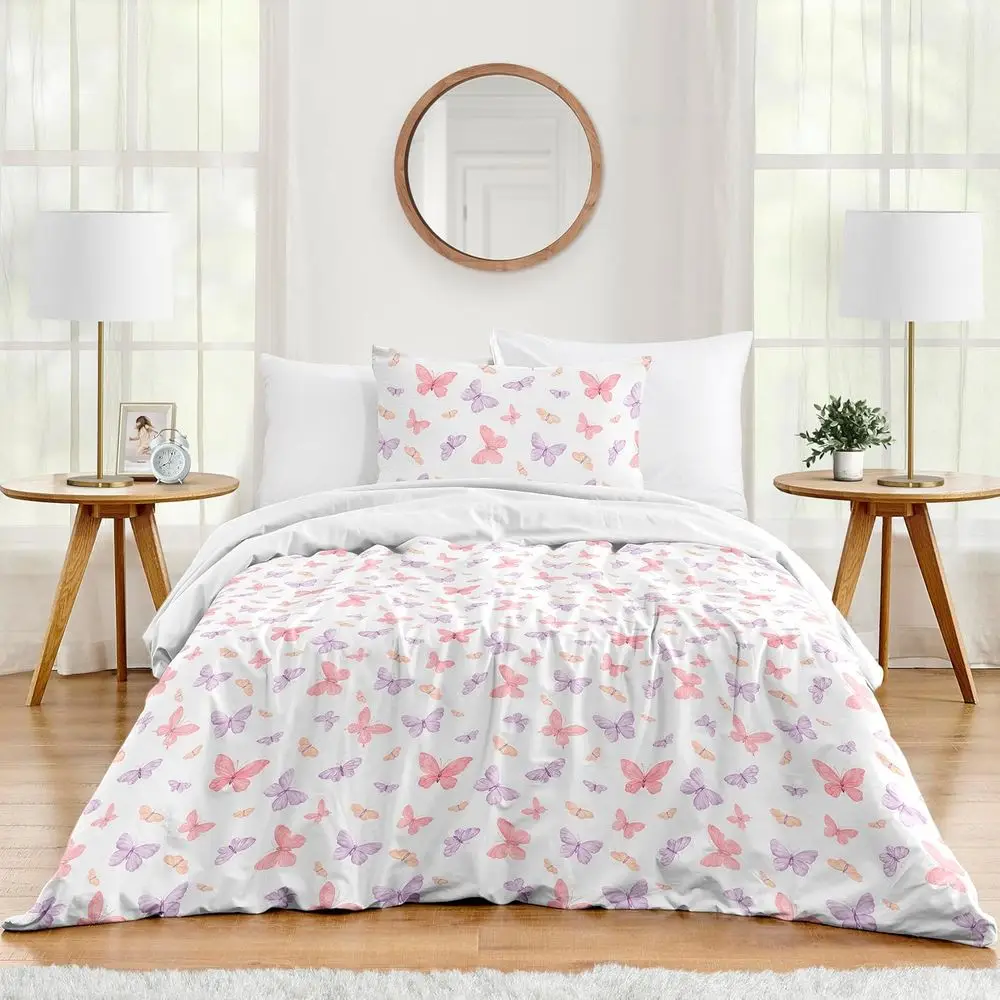 Pink Shabby Chic Twin Comforter Set with Pillow Shams and Colorful Butterfly Blanket
Pink Shabby Chic Twin Comforter Set with Pillow Shams and Colorful Butterfly Blanket
