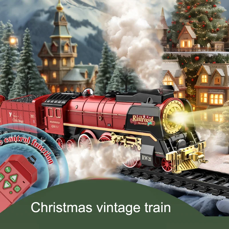 Christmas Vintage Train Classic Steam Train Children's Toy Remote Control Electric Train Christmas Gift
Christmas Vintage Train Classic Steam Train Children's Toy Remote Control Electric Train Christmas Gift