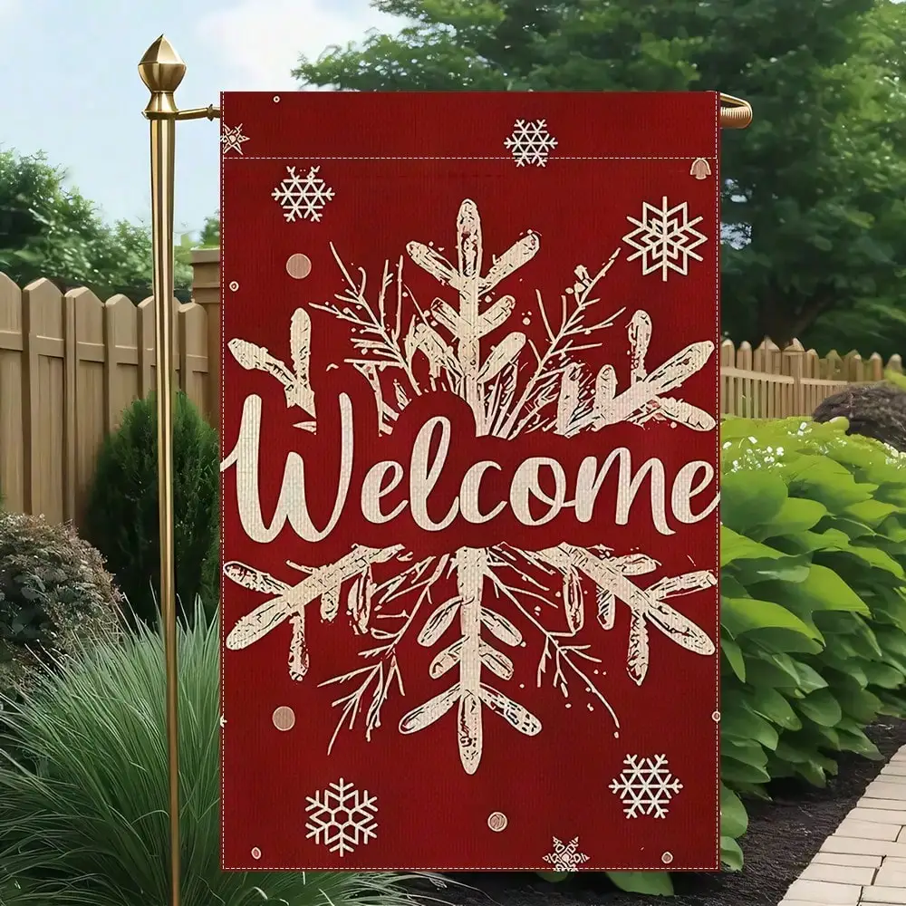 1pc 2D Flat Winter Welcome Garden Flag 12x18inch, Snowflake Seasonal Banner, Outdoor Festive Decor for Winter Holiday
1pc 2D Flat Winter Welcome Garden Flag 12x18inch, Snowflake Seasonal Banner, Outdoor Festive Decor for Winter Holiday