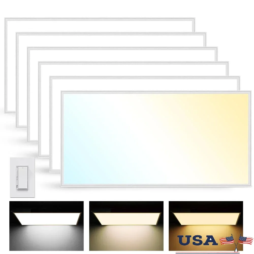 6 Pack 2x4 LED Drop Ceiling Light Fixture 50W 6600LM Dimmable Triac Selectable Color Temperature Energy Efficient
6 Pack 2x4 LED Drop Ceiling Light Fixture 50W 6600LM Dimmable Triac Selectable Color Temperature Energy Efficient