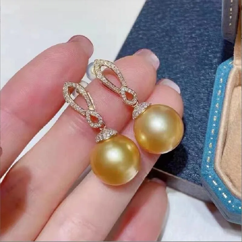 Elegant South Sea 9-10mm 10-11mm Round Gold Pearl Earring Sterling Silver 925 Earrings
Elegant South Sea 9-10mm 10-11mm Round Gold Pearl Earring Sterling Silver 925 Earrings