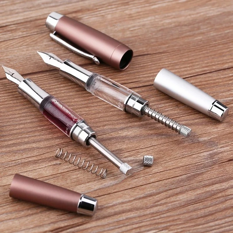 MAJOHN T2 Metal Transparent Fountain Pen Press Elastic Piston Ink Absorbing Adult Student Business Gift Writing Practice Ink Pen
MAJOHN T2 Metal Transparent Fountain Pen Press Elastic Piston Ink Absorbing Adult Student Business Gift Writing Practice Ink Pen