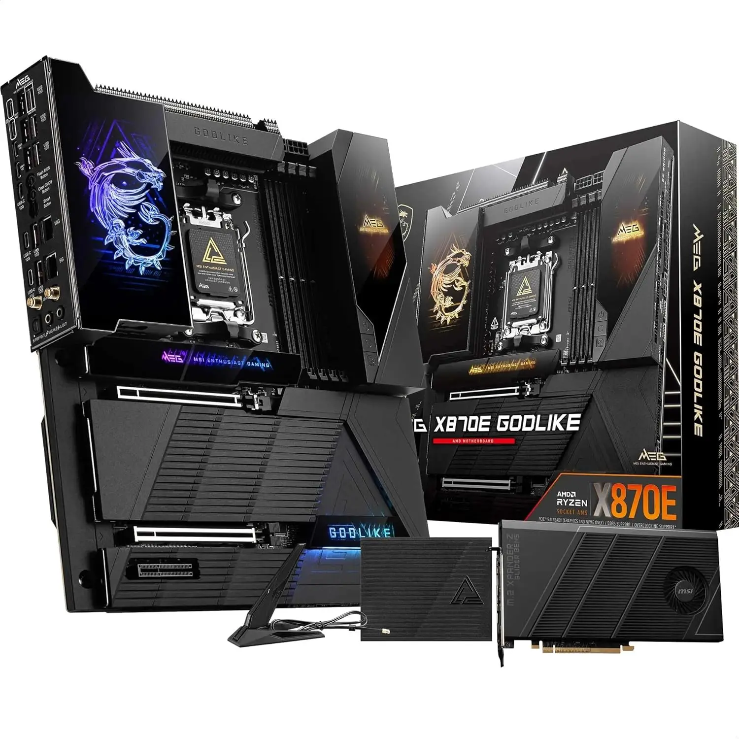 MSI MEG X870E GODLIKE, E-ATX AM5 - Dynamic Dashboard III, EZ Slide M.2, 110A SPS, DDR5, M.2 PCIe 5.0, USB4, Wi-Fi 7
MSI MEG X870E GODLIKE, E-ATX AM5 - Dynamic Dashboard III, EZ Slide M.2, 110A SPS, DDR5, M.2 PCIe 5.0, USB4, Wi-Fi 7