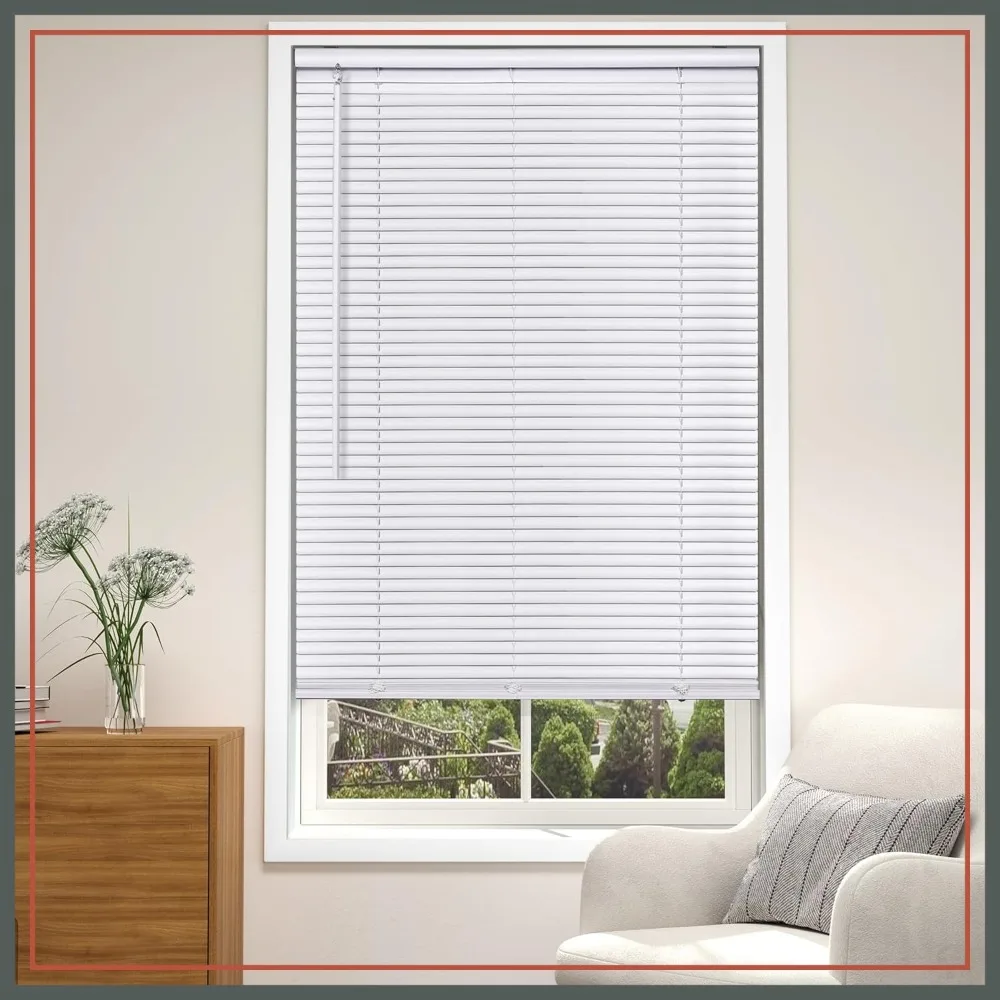 Cordless White 1" Room Darkening Vinyl Mini Blinds, 58" W x 64" H, Horizontal Window Blinds for Home
Cordless White 1" Room Darkening Vinyl Mini Blinds, 58" W x 64" H, Horizontal Window Blinds for Home