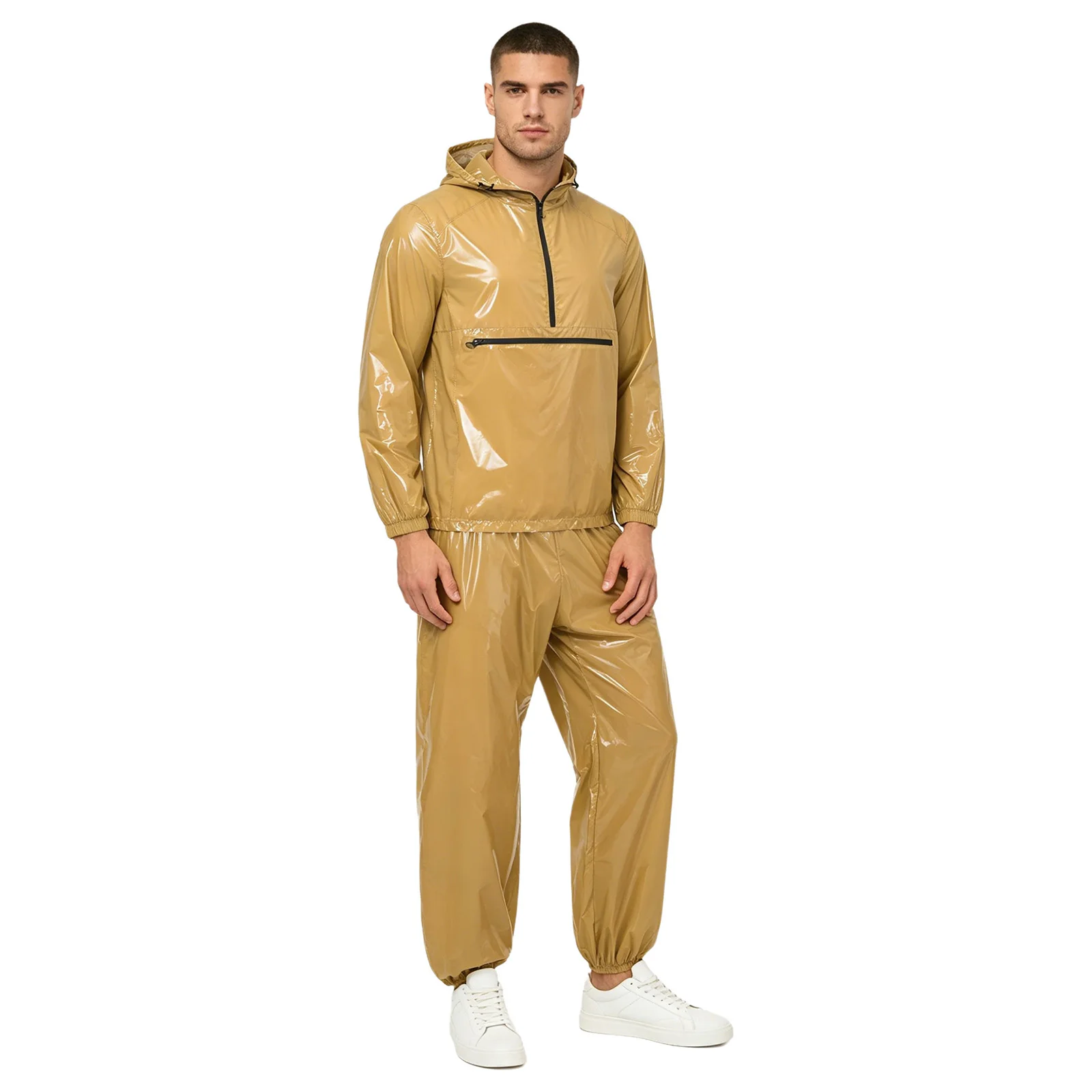 Men Waterproof Tracksuit Front Zipper Pocket Hoodie Sweatshirt Elastic Waistband Jogging Pants for Motorcycle Cycling Camping
Men Waterproof Tracksuit Front Zipper Pocket Hoodie Sweatshirt Elastic Waistband Jogging Pants for Motorcycle Cycling Camping