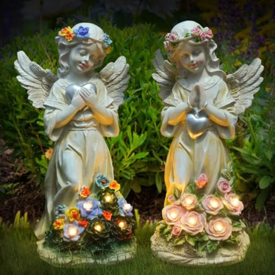 Angel Garden Statue 2PcsLove Heart Solar Garden Decor with Warm Light Waterproof Statue with Flowers Outdoor Garden Decor Sculp
Angel Garden Statue 2PcsLove Heart Solar Garden Decor with Warm Light Waterproof Statue with Flowers Outdoor Garden Decor Sculp