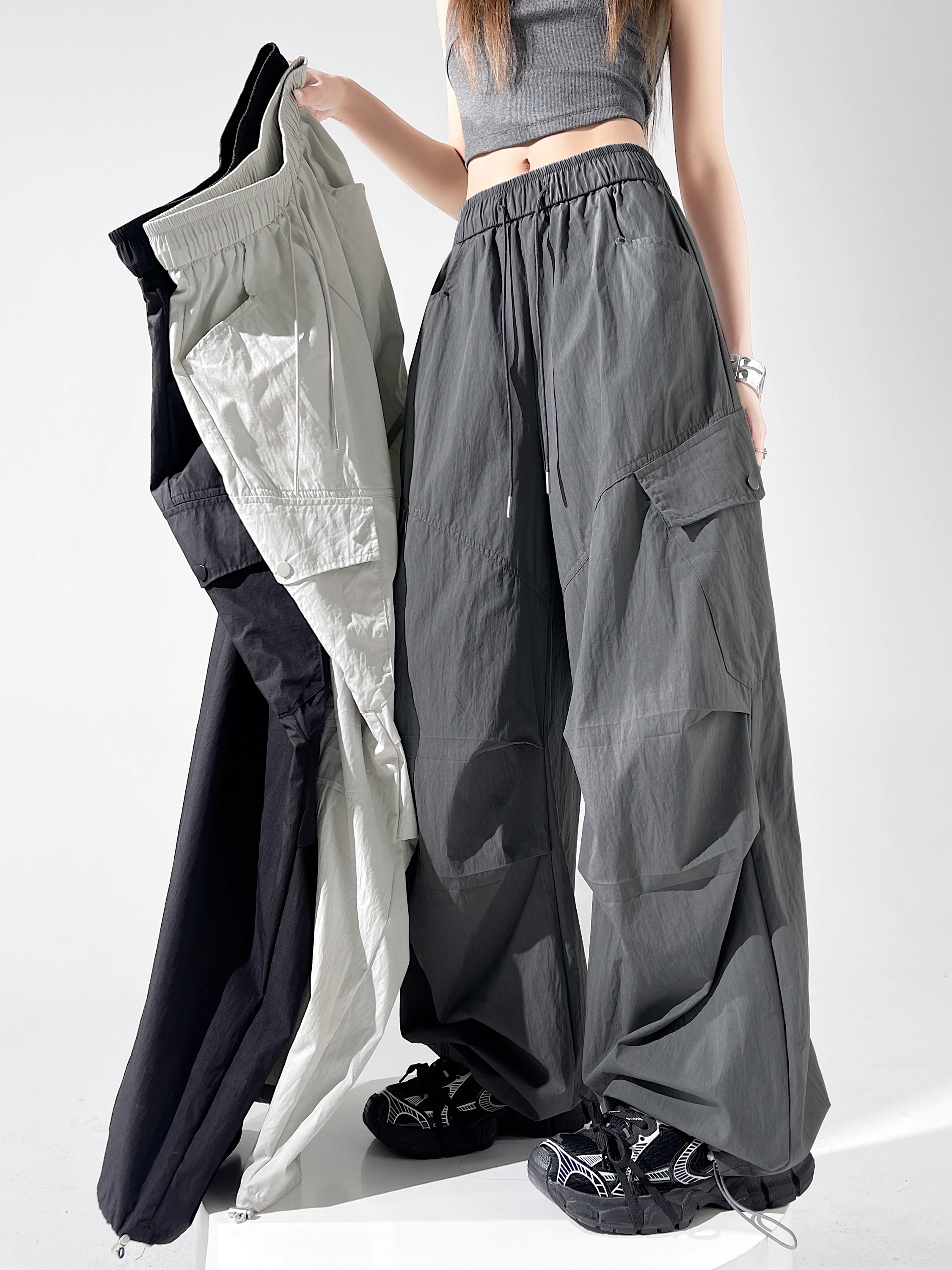 American Style Quick Dry Work Pants Women Summer Thin Loose Slimming Casual Wide Leg High Waist Versatile Cuffed Sports Pants
American Style Quick Dry Work Pants Women Summer Thin Loose Slimming Casual Wide Leg High Waist Versatile Cuffed Sports Pants