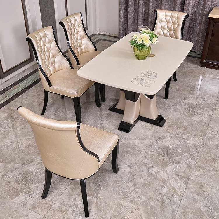 Elegant Unique Antique Solid Wood Frame Rectangular Marble Dining Table Set 4 Seater
Elegant Unique Antique Solid Wood Frame Rectangular Marble Dining Table Set 4 Seater