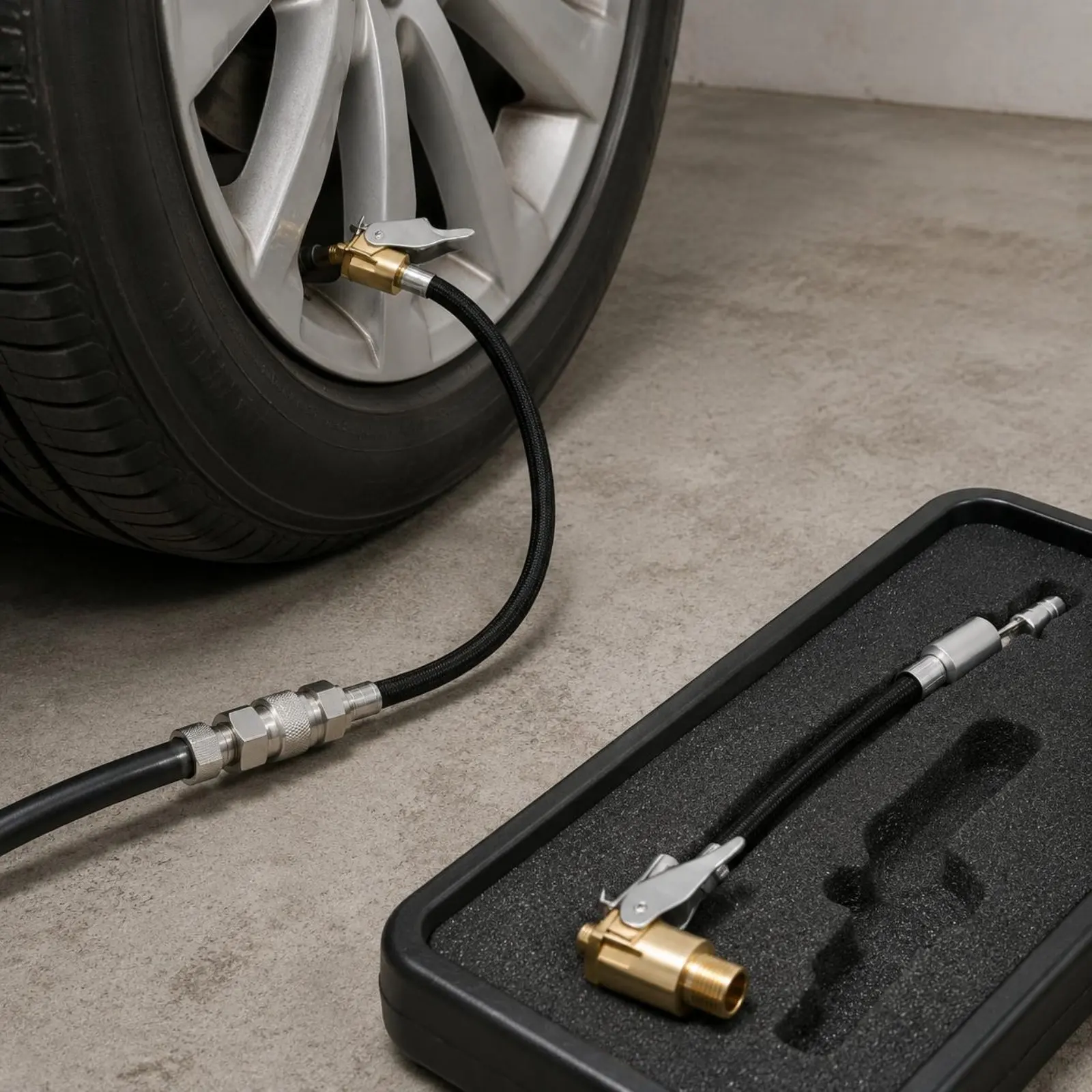 2 Pieces Tire Inflation Hose Adapter Easy to Use Lever Lock Air Chuck Car Tire Valve Adapter Brass Schrader Valve Air Chuck
2 Pieces Tire Inflation Hose Adapter Easy to Use Lever Lock Air Chuck Car Tire Valve Adapter Brass Schrader Valve Air Chuck