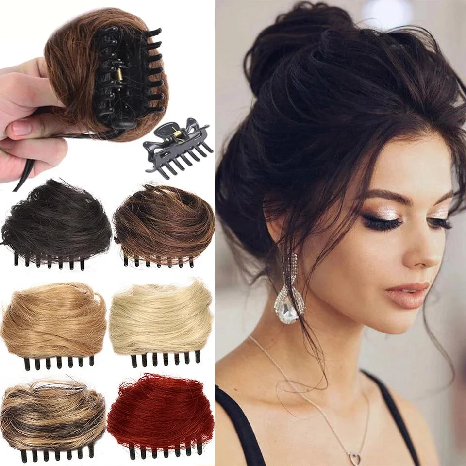 Synthetic Claw Clip in Hair Bun Extension Instant Updo Chignon Messy & Cat Ears Fake Hairpiece Wig Accessory for Women Use
Synthetic Claw Clip in Hair Bun Extension Instant Updo Chignon Messy & Cat Ears Fake Hairpiece Wig Accessory for Women Use