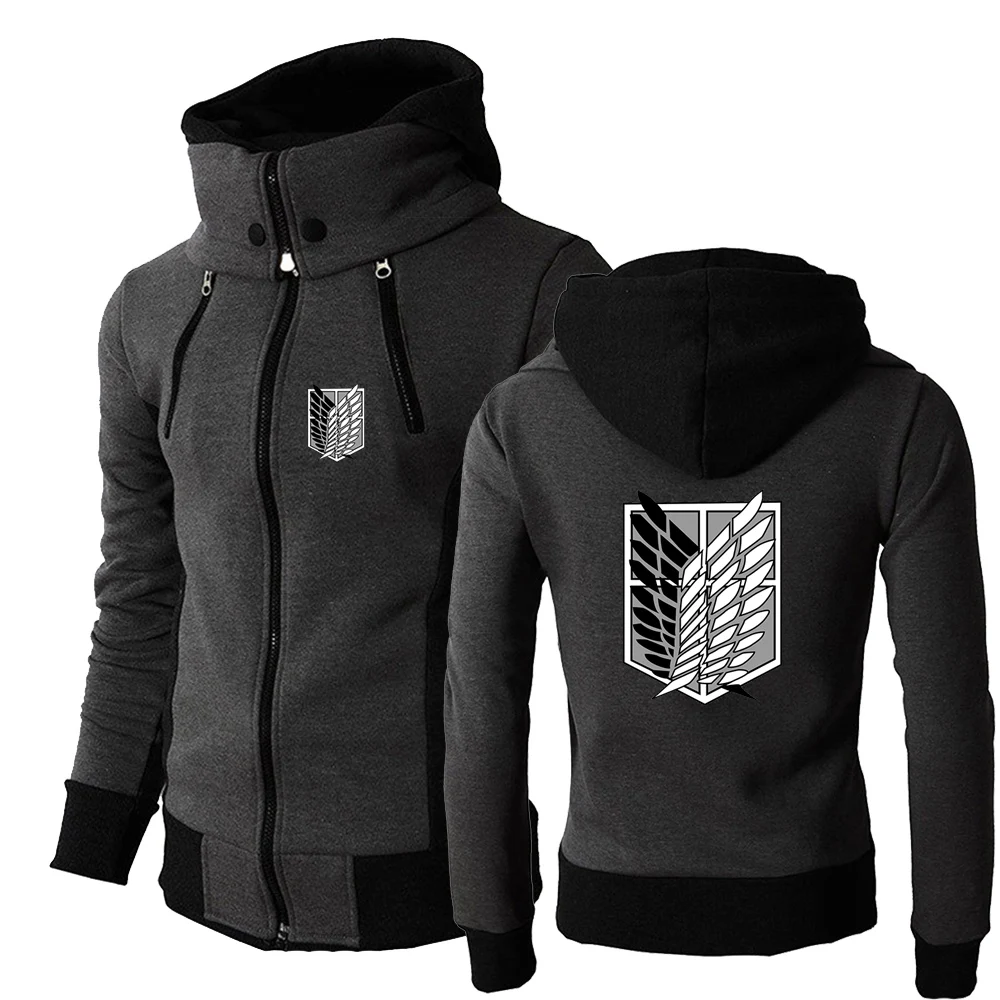 2023 New Spring Autumn Attack On Titan Logo Print Casual Sports Long Sleeve Multi-zip Hooded Coat Men's Slim Solid Color Hoodies
2023 New Spring Autumn Attack On Titan Logo Print Casual Sports Long Sleeve Multi-zip Hooded Coat Men's Slim Solid Color Hoodies