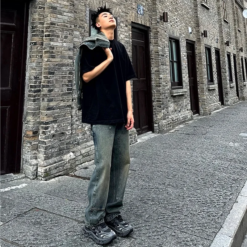 Washed Vintage Men's Jeans Casual Workwear Trousers Yellow Mud Straight Leg American Street Style Knee Logging Pants
Washed Vintage Men's Jeans Casual Workwear Trousers Yellow Mud Straight Leg American Street Style Knee Logging Pants