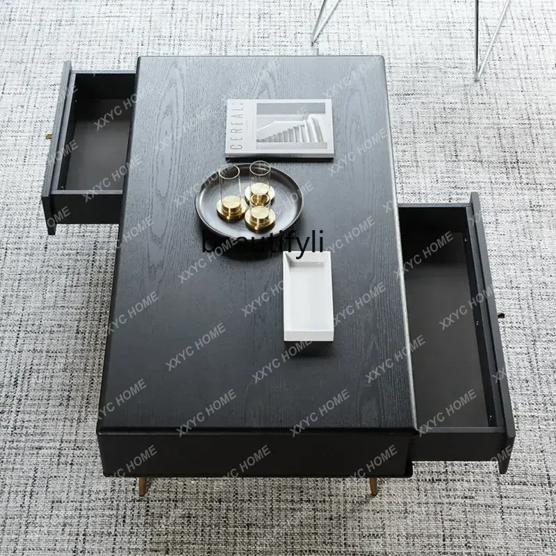 Y Nordic Light Luxury Solid Wood Square Coffee Table Black Oak Living Room TV Cabinet Unit Coffee Table Metal Legs
Y Nordic Light Luxury Solid Wood Square Coffee Table Black Oak Living Room TV Cabinet Unit Coffee Table Metal Legs