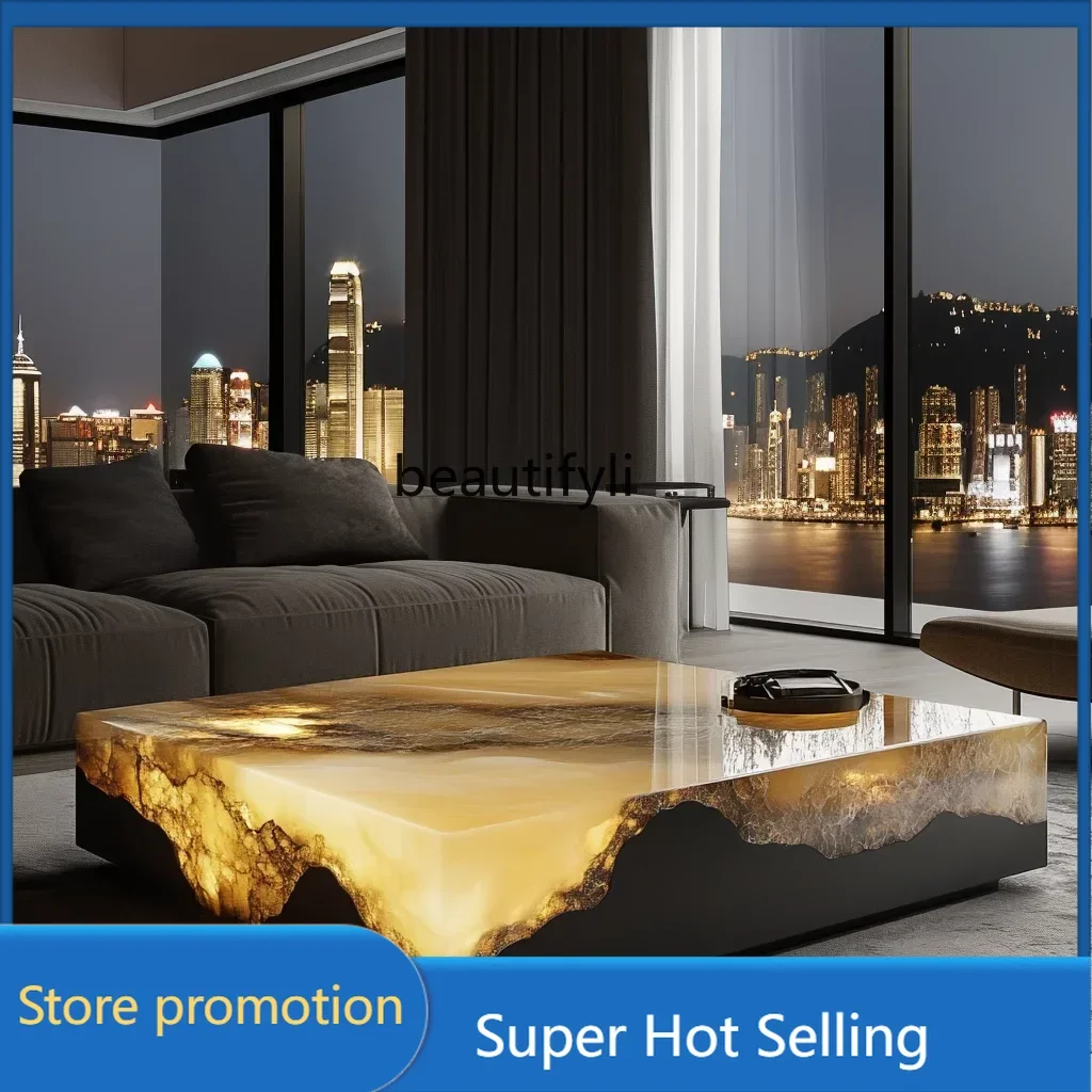 G53 Square luminous jade coffee table leather light luxury minimalist style living room luxury stone natural marble
G53 Square luminous jade coffee table leather light luxury minimalist style living room luxury stone natural marble