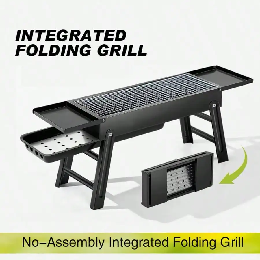 Портативный складной угольный гриль 23 дюйма (матовый черный) — складные боковые стороны для кемпинга/гриля на открытом воздухе
Портативный складной угольный гриль 23 дюйма (матовый черный) — складные боковые стороны для кемпинга/гриля на открытом воздухе