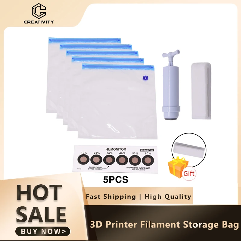 3D Printer Filament Storage Bag PLA Filament Vacuum Bag Dryer Safekeep Humidity Resistant Sealing Bags Keep Filament Dry Sealed
3D Printer Filament Storage Bag PLA Filament Vacuum Bag Dryer Safekeep Humidity Resistant Sealing Bags Keep Filament Dry Sealed