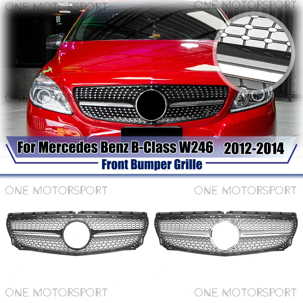 Black Front Bumper GrilleFor Mercedes Benz B-Class W246 2012-2014 B160 B180 B200 B250 Diamonds Style Chrome Silver Upper Grille
Black Front Bumper GrilleFor Mercedes Benz B-Class W246 2012-2014 B160 B180 B200 B250 Diamonds Style Chrome Silver Upper Grille