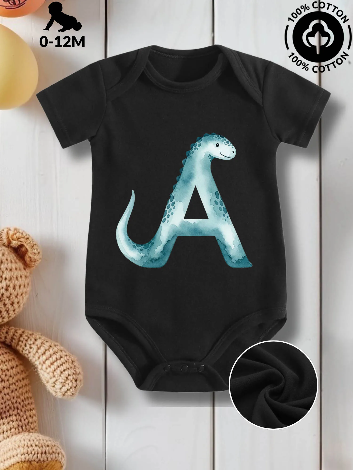 Font A Dino Unisex Baby Crawling Suit, Pure Cotton Skin Care Onesie, All-Season Wear Black Bodysuit 190GSM
Font A Dino Unisex Baby Crawling Suit, Pure Cotton Skin Care Onesie, All-Season Wear Black Bodysuit 190GSM