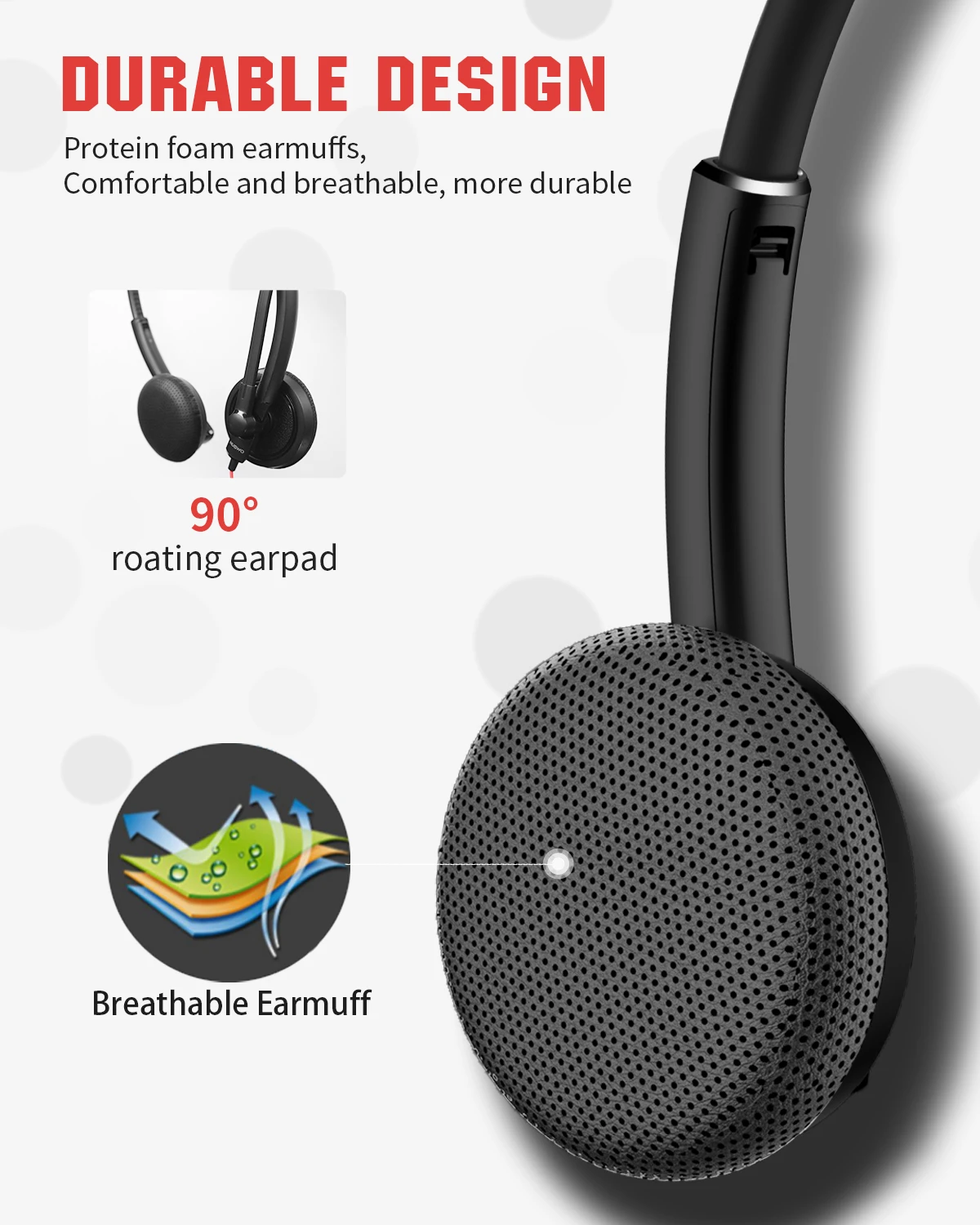 S62ebaaa399d8446fbe8c1d582b67df42D NUBWO HW01 USB Headphone 3.5mm Computer Headset with Mic Noise Cancelling for Laptop PC Business Office Headsets for Cell Phone