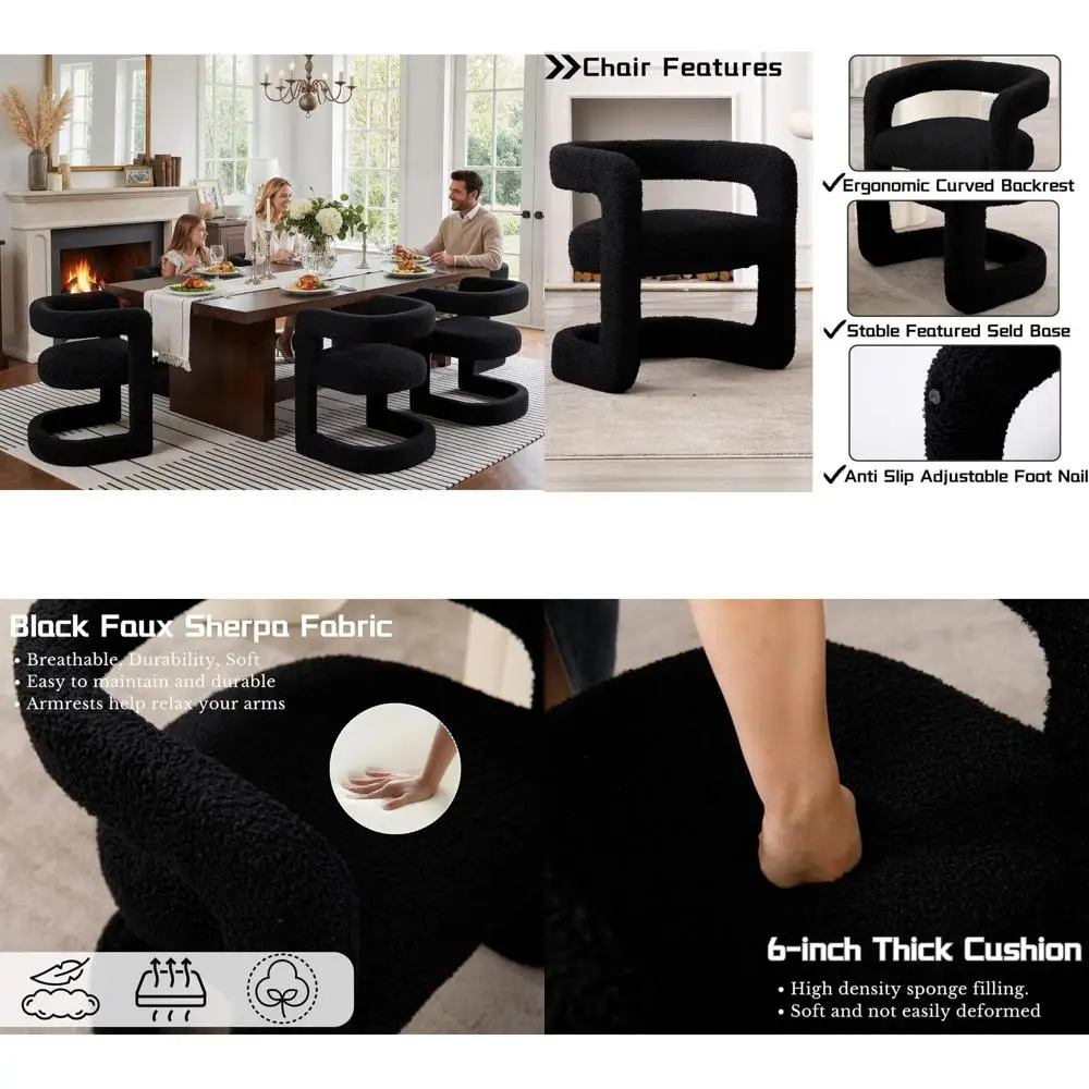 Набор из 6 обеденных стульев с открытым каркасом и мягкой обивкой, удобные акцентные стулья для кухни, туалетного столика, гостиной, спальни
Набор из 6 обеденных стульев с открытым каркасом и мягкой обивкой, удобные акцентные стулья для кухни, туалетного столика, гостиной, спальни