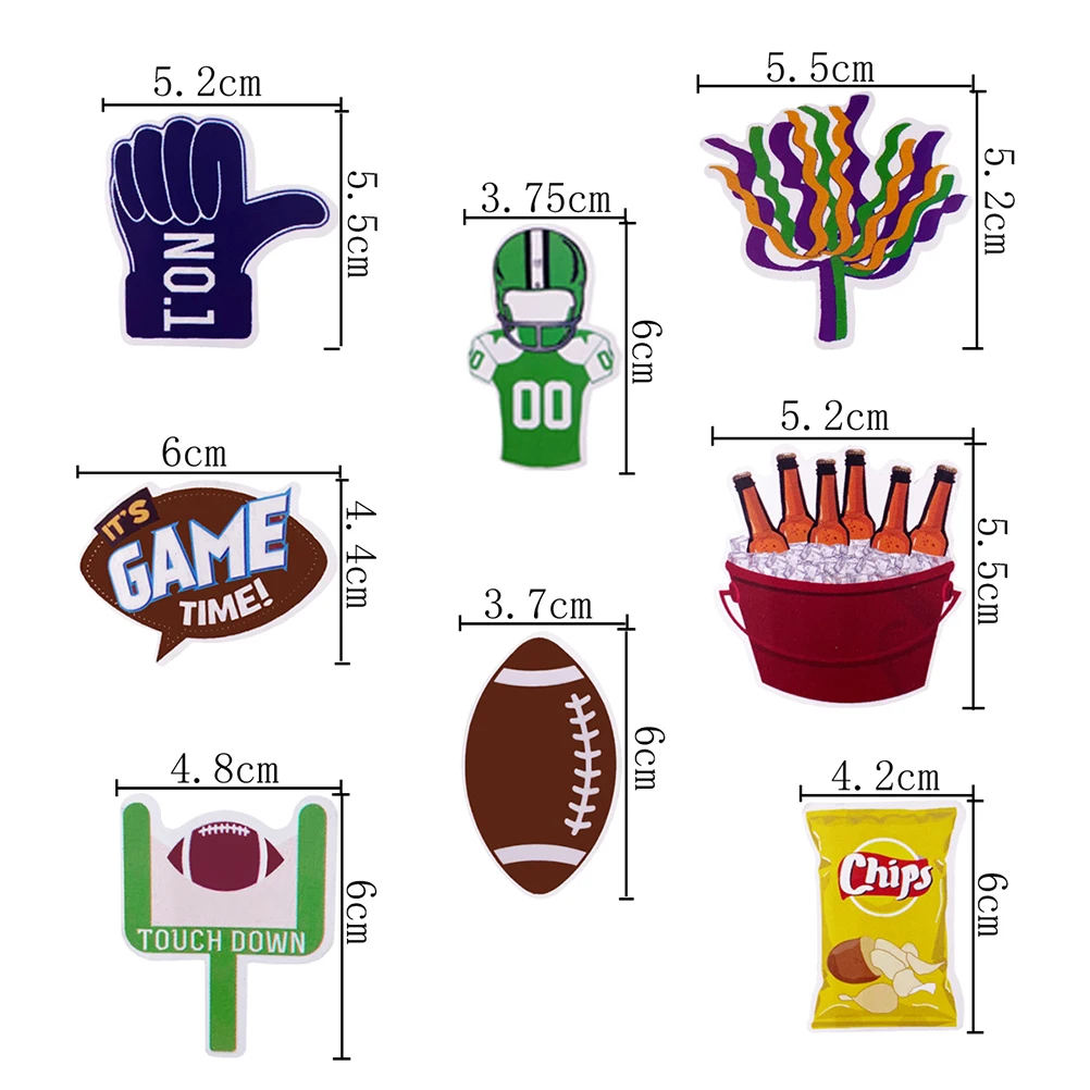 12 Pcs Cake Picks Material Rugby Design Decoration for Cupcakes Cakes Dessert Topper Party Use Safe Bamboo
12 Pcs Cake Picks Material Rugby Design Decoration for Cupcakes Cakes Dessert Topper Party Use Safe Bamboo