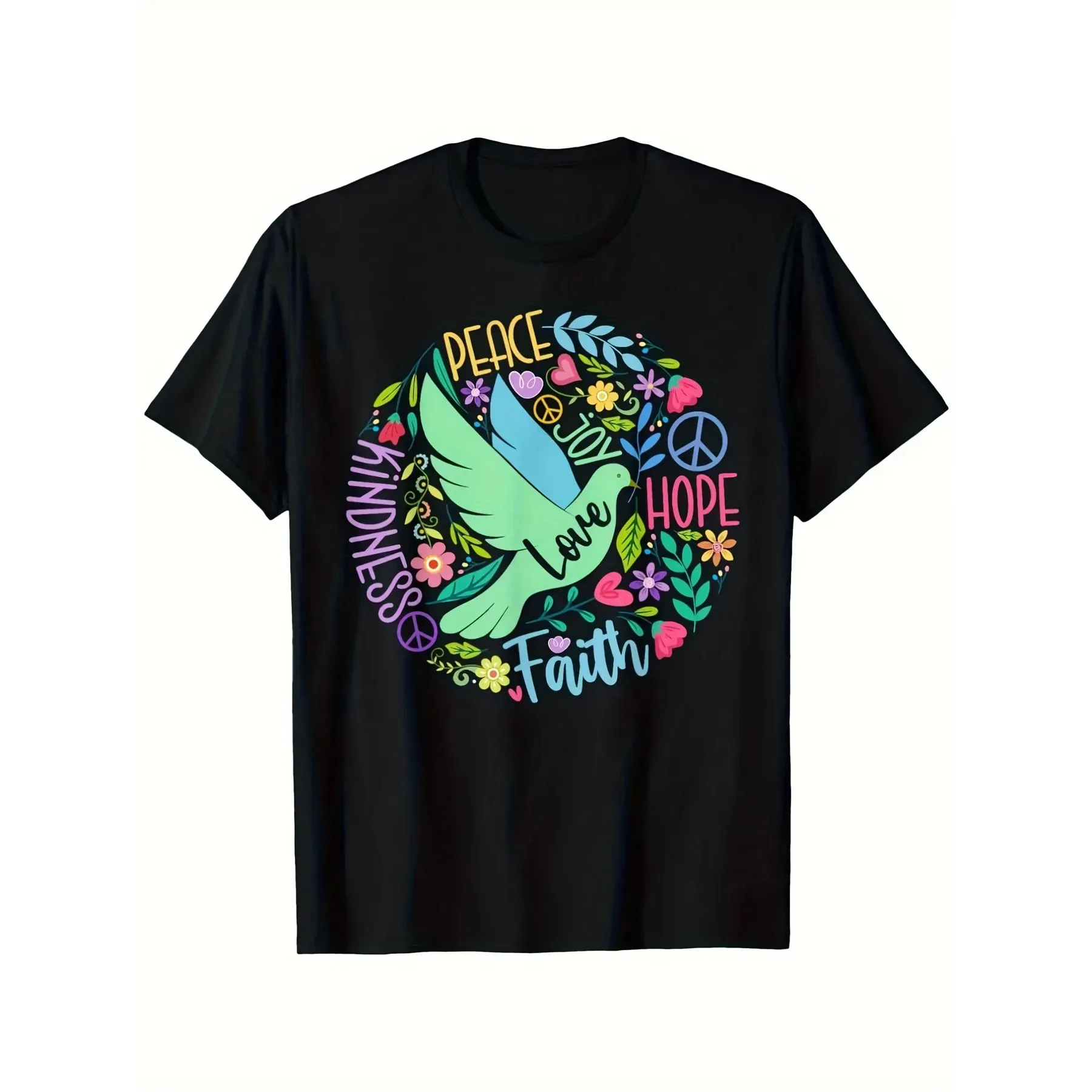 Peace Love Hope Dove Graphic Cotton T-Shirt Unisex Casual Daily Wear Short Sleeve Tee
Peace Love Hope Dove Graphic Cotton T-Shirt Unisex Casual Daily Wear Short Sleeve Tee