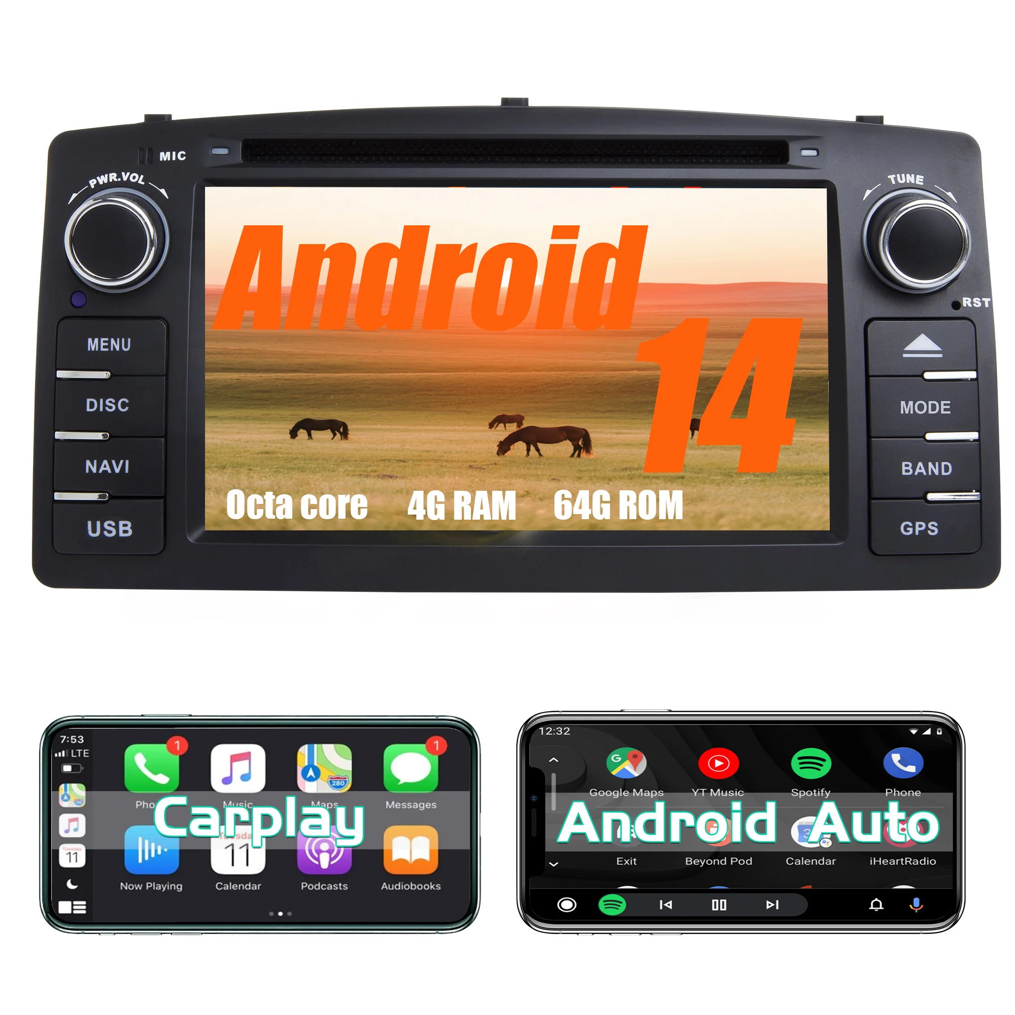 Android car radio for Toyota Corolla E120 2000-2006,BYD F3 2007-2011 stereo screen Carplay Bluetooth GPS Navigation FM radio
Android car radio for Toyota Corolla E120 2000-2006,BYD F3 2007-2011 stereo screen Carplay Bluetooth GPS Navigation FM radio