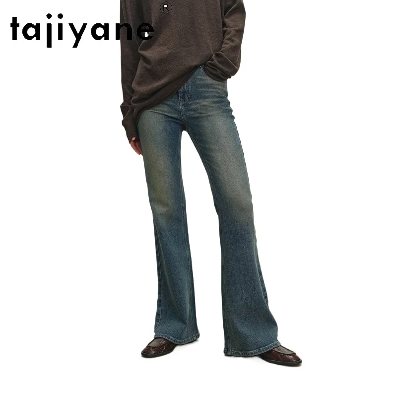 TAJIYANE 99.5% Cotton Pants for Women Vintage Washed Ladies Trousers Fashion Bootcut Jeans Woman 2026 New Spring Clothes джинсы
TAJIYANE 99.5% Cotton Pants for Women Vintage Washed Ladies Trousers Fashion Bootcut Jeans Woman 2026 New Spring Clothes джинсы