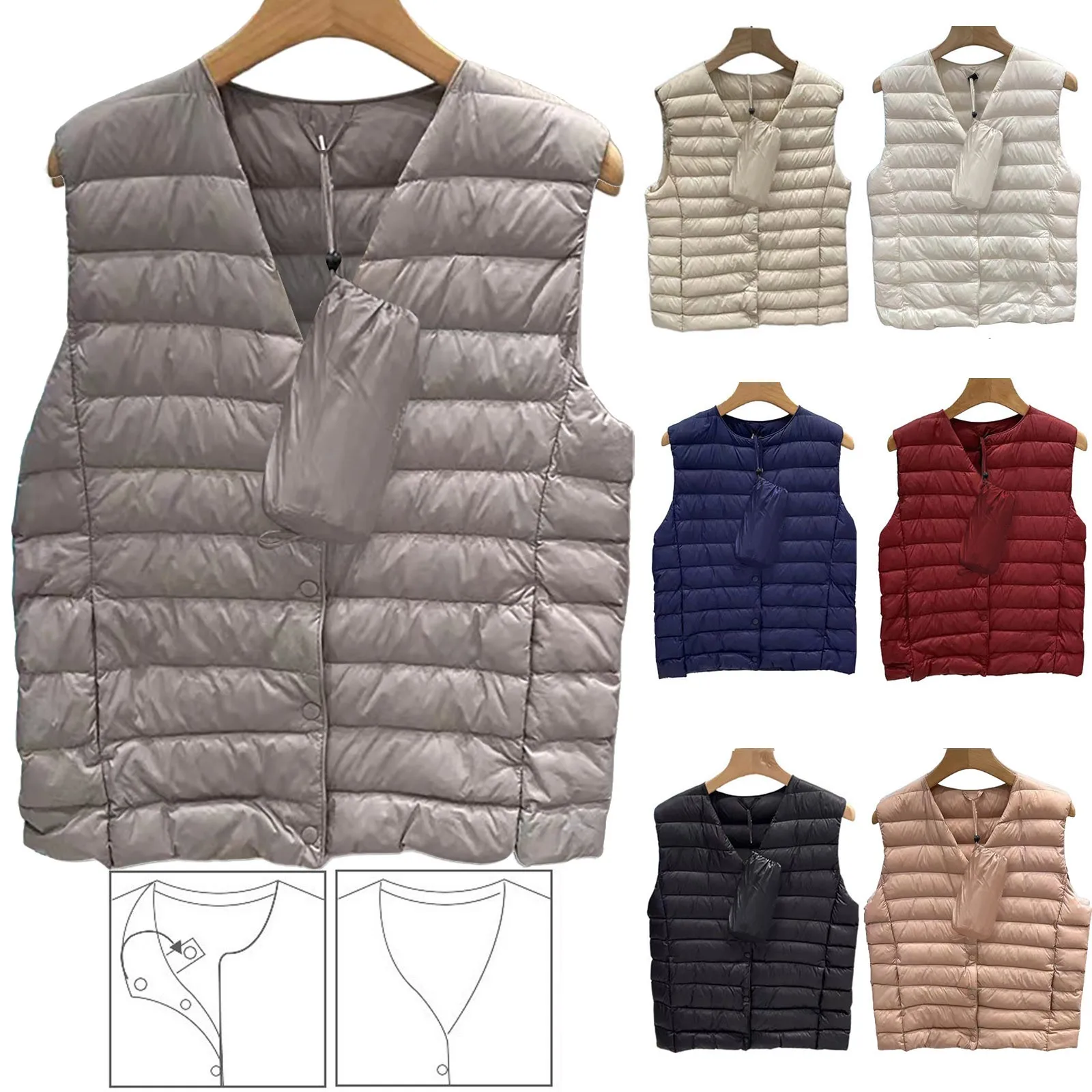 Women Attumn Winter Solid V Neck Button Vest Jacket Sleeveless Outerwear With Bag Dress Vest for Women Coats Women
Women Attumn Winter Solid V Neck Button Vest Jacket Sleeveless Outerwear With Bag Dress Vest for Women Coats Women