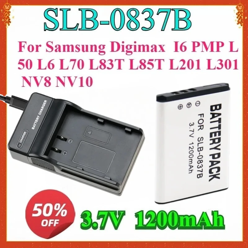 For SLB-0837B SLB-0837(B) SLB0837B 1200mAh3.7V Camera Battery forSamsung Digimax I6 PMP L50 L6 L70 L83T L85T L201 L301 NV8 NV10
For SLB-0837B SLB-0837(B) SLB0837B 1200mAh3.7V Camera Battery forSamsung Digimax I6 PMP L50 L6 L70 L83T L85T L201 L301 NV8 NV10