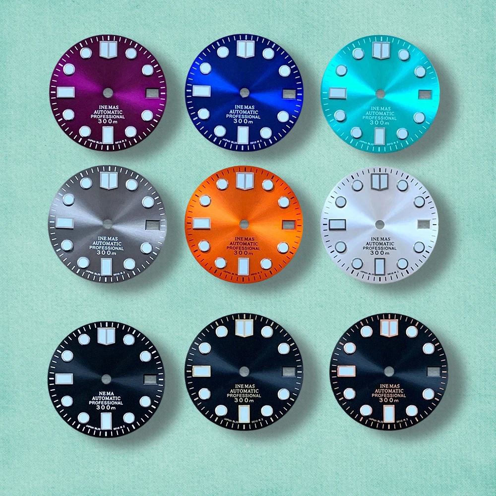 28.5mm S Logo Sunray Dial SUB/SKX007 DIal Suitable For NH35/NH36 Movement 3/3.8 o'clock Crown Green Luminous NH35 Accessories
28.5mm S Logo Sunray Dial SUB/SKX007 DIal Suitable For NH35/NH36 Movement 3/3.8 o'clock Crown Green Luminous NH35 Accessories