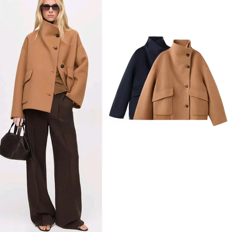 Spring New Women's British Style Straight Cut Collar Long Sleeve Single Button Woolen Jacket Outerwear Polyester Fiber Ladies...
Spring New Women's British Style Straight Cut Collar Long Sleeve Single Button Woolen Jacket Outerwear Polyester Fiber Ladies...