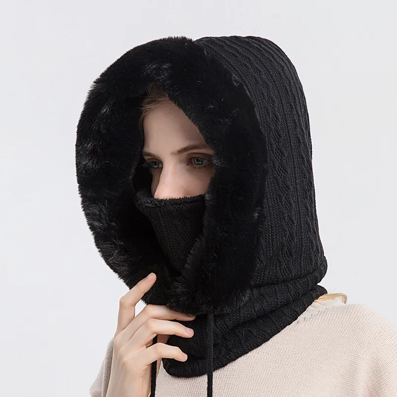 3-in-1 Warm Winter Windproof Knitted Hat Outdoor Riding Headgear Foldable Hat Women Cap Velvet Loose Winter Hat With Scarf Mask
3-in-1 Warm Winter Windproof Knitted Hat Outdoor Riding Headgear Foldable Hat Women Cap Velvet Loose Winter Hat With Scarf Mask
