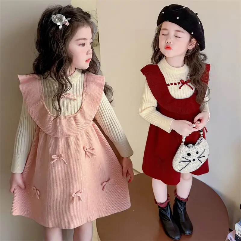 Girls Bow Sweater Dress Knitwear Children Autumn Winter 2026 New Korean Fashion Casual Outfit Pullover Dress 4-8 Years Old
Girls Bow Sweater Dress Knitwear Children Autumn Winter 2026 New Korean Fashion Casual Outfit Pullover Dress 4-8 Years Old