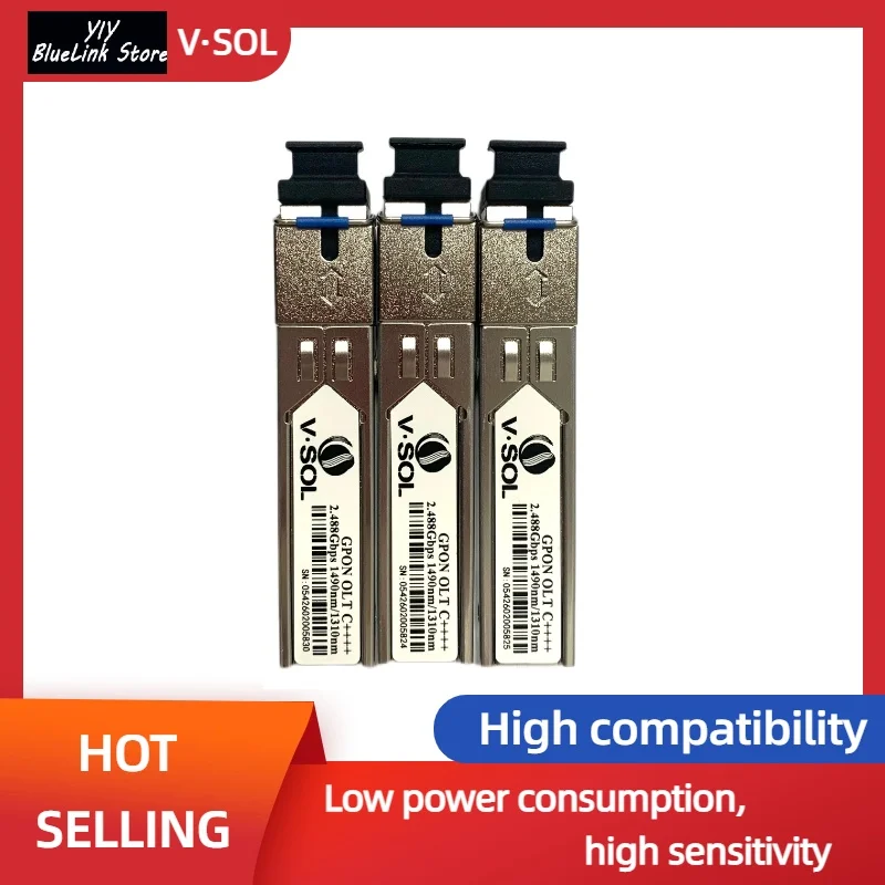 V-SOL GPON OLT SFP Transceiver, Class C++++, 1490nm/1310nm, SC, 9dB, Plug-and-Play, Compatible Major OLT, FTTH Fiber Module
V-SOL GPON OLT SFP Transceiver, Class C++++, 1490nm/1310nm, SC, 9dB, Plug-and-Play, Compatible Major OLT, FTTH Fiber Module