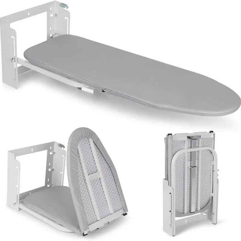 Wall-mounted ironing board, 180 degree space saving, rotating folding ironing board, adjustable height, with heat shield
Wall-mounted ironing board, 180 degree space saving, rotating folding ironing board, adjustable height, with heat shield