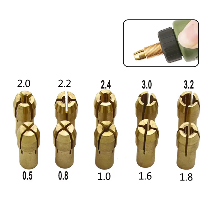 Electric mill accessories, electric mill chuck nut core, copper sandwich 0.5-3.2mm electric mill copper chuck
Electric mill accessories, electric mill chuck nut core, copper sandwich 0.5-3.2mm electric mill copper chuck
