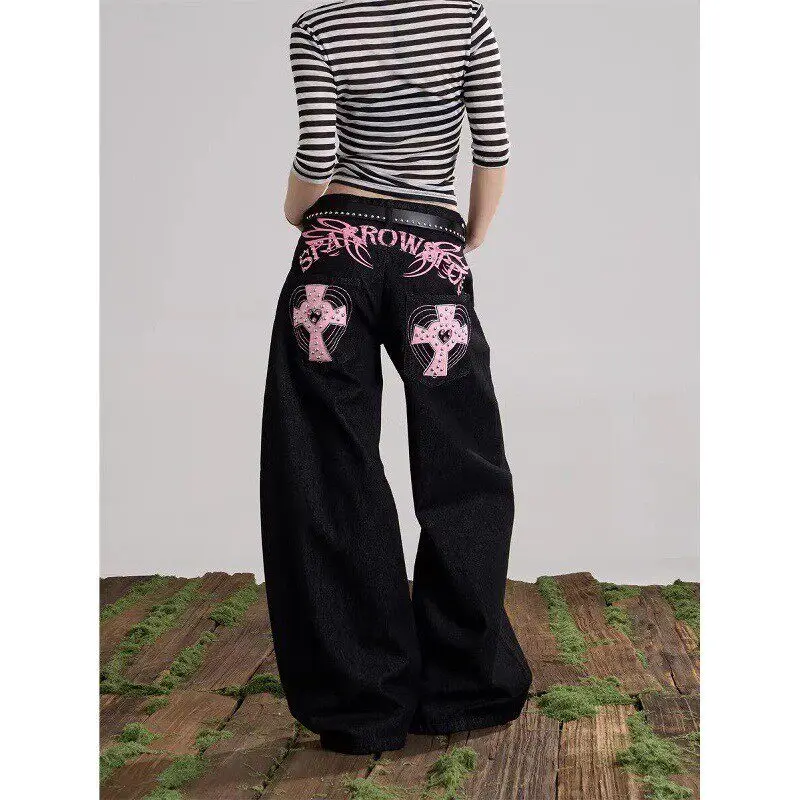 Retro American Rivet Knife Jeans Men Women Black High Street Casual Loose Slim Wide Leg Long Pants Vintage Style Straight Tube
Retro American Rivet Knife Jeans Men Women Black High Street Casual Loose Slim Wide Leg Long Pants Vintage Style Straight Tube