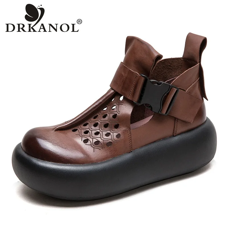 DRKANOL Luxury Design Genuine Leather Hollow Breathable Cool Boots For Women High Top Summer Shoes Lady Thick Bottom Ankle Boots
DRKANOL Luxury Design Genuine Leather Hollow Breathable Cool Boots For Women High Top Summer Shoes Lady Thick Bottom Ankle Boots