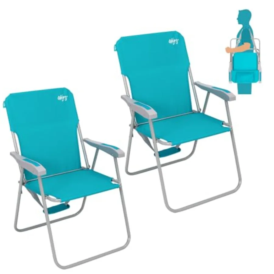 Folding Beach Chair for Adults: lightweight aluminum frame navy blue high-back support with hard armrests and shoulder straps 3
Folding Beach Chair for Adults: lightweight aluminum frame navy blue high-back support with hard armrests and shoulder straps 3