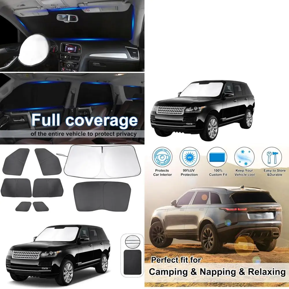 Universal Windshield Sun Shade Set for 2013-2021 Range Rover, Side & Rear Window Covers, Privacy Protection