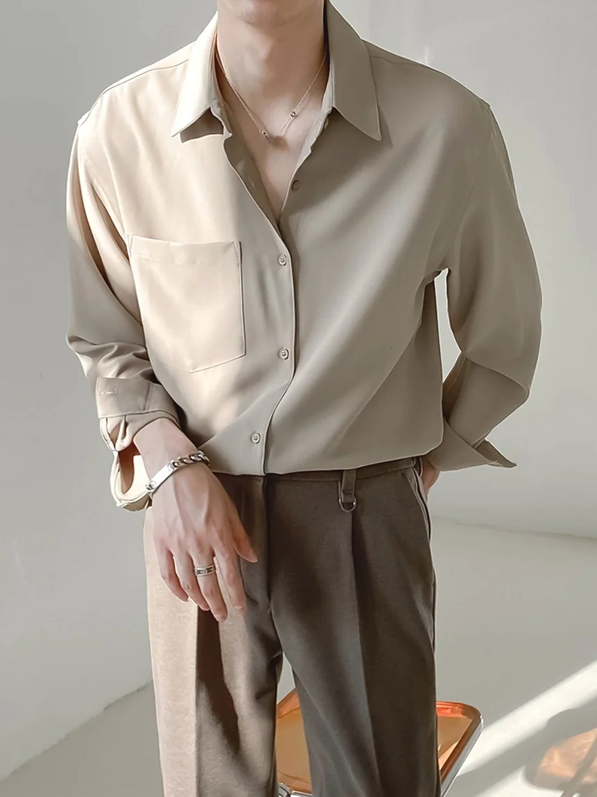Casual Workwear Shirt Men's High-Cold Temperament Loose Long Sleeve Business Casual Commute Shirt Iron-Free Chiffon Trendy
Casual Workwear Shirt Men's High-Cold Temperament Loose Long Sleeve Business Casual Commute Shirt Iron-Free Chiffon Trendy