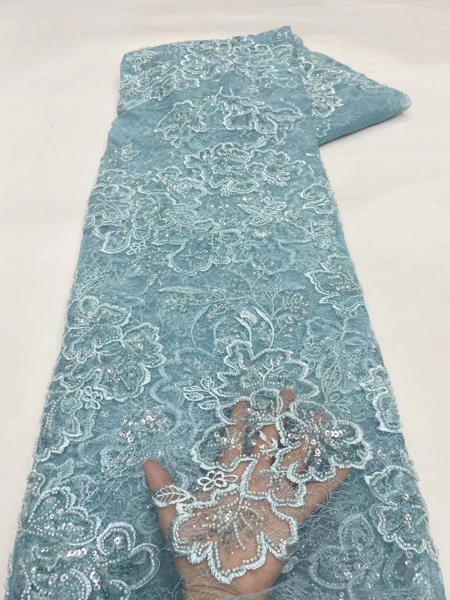 Luxury Sequins Lace Fabric 2026 High Quality French African Net Beaded Lace Fabric Nigerian Embroidery Fabric For Wedding
Luxury Sequins Lace Fabric 2026 High Quality French African Net Beaded Lace Fabric Nigerian Embroidery Fabric For Wedding