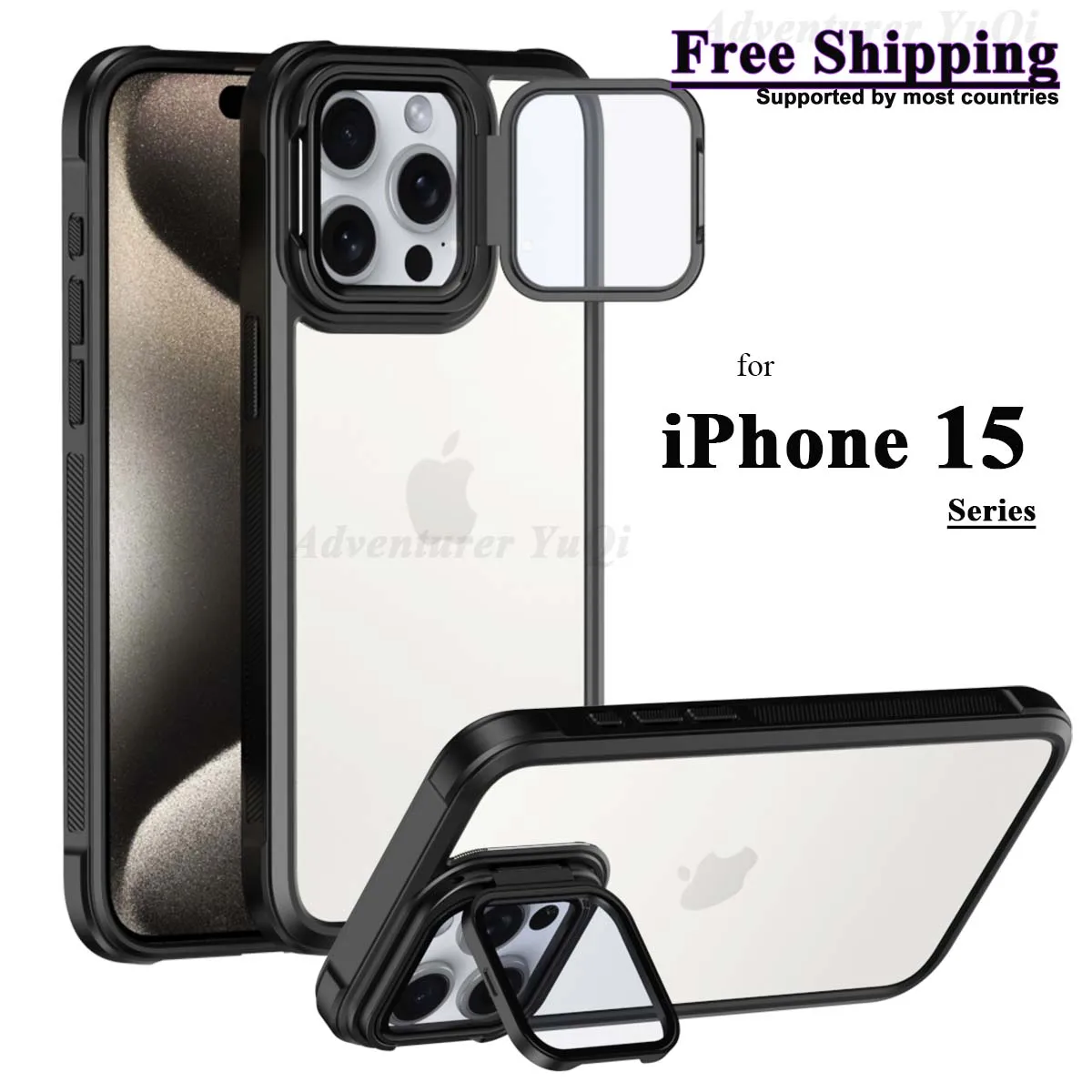 For iPhone 15 Pro Max Plus Case Invisible Stand Camera Lens Protectior Bumper Shell Funda Shockproof
For iPhone 15 Pro Max Plus Case Invisible Stand Camera Lens Protectior Bumper Shell Funda Shockproof