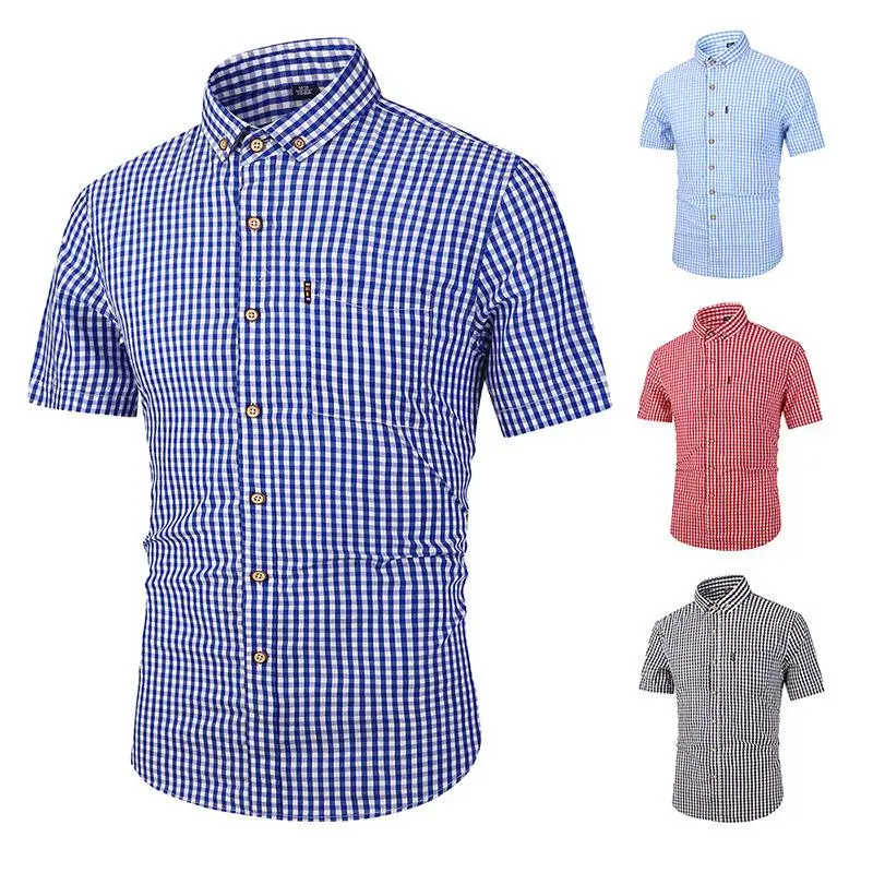 Men's Summer Breathable Checkered Shirt Short Sleeve Casual Cotton Plain Weave Pocket Detail Daily Wear Comfortable Fit
Men's Summer Breathable Checkered Shirt Short Sleeve Casual Cotton Plain Weave Pocket Detail Daily Wear Comfortable Fit