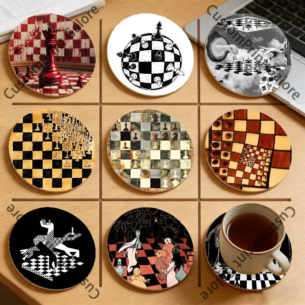 Chess Board Natural Pine Wood Round Coasters Non-Slip Heat-Resistant Cup Mats for Coffee Drinks
Chess Board Natural Pine Wood Round Coasters Non-Slip Heat-Resistant Cup Mats for Coffee Drinks