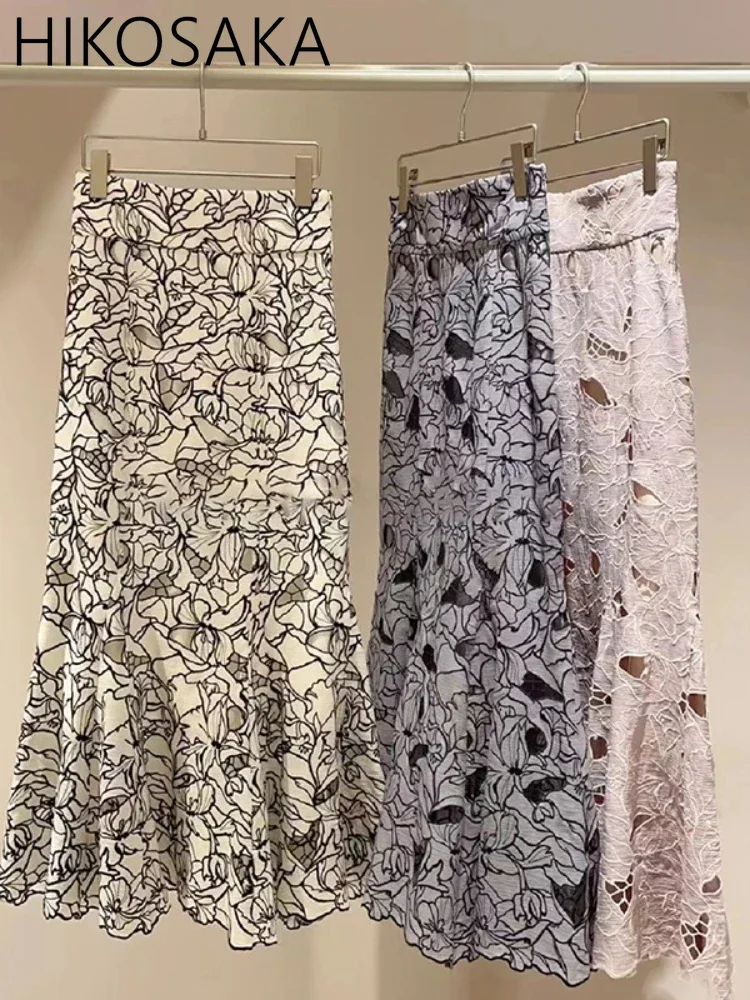 Vintage Embroidery Hook Flower Hollow Out Lace Skirts High Waist Slim Package Hip Fishtail Jupe Japan Style New Spring Faldas
Vintage Embroidery Hook Flower Hollow Out Lace Skirts High Waist Slim Package Hip Fishtail Jupe Japan Style New Spring Faldas