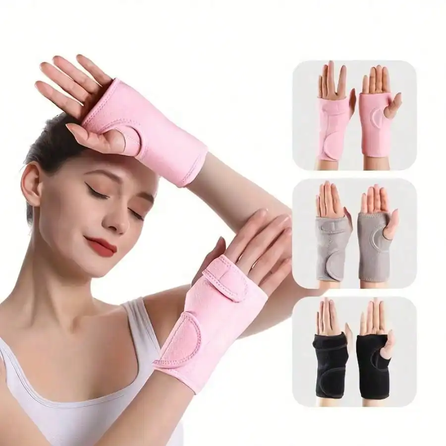 2-Pack Adjustable Wrist Braces With Splint - ,Breathable Hook-And-Loop Closure, Steel Plate Support, Dry Clean Only
2-Pack Adjustable Wrist Braces With Splint - ,Breathable Hook-And-Loop Closure, Steel Plate Support, Dry Clean Only