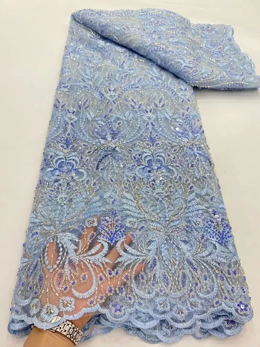 Beaded and Sequins Lace Fabric With Nigerian ZH-12236810 Embroidery Mesh Lace Fabric For Wedding Dresses
Beaded and Sequins Lace Fabric With Nigerian ZH-12236810 Embroidery Mesh Lace Fabric For Wedding Dresses
